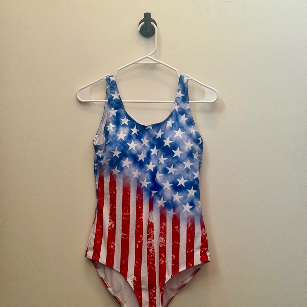 Patriotic Stars and Stripes Kids One Piece